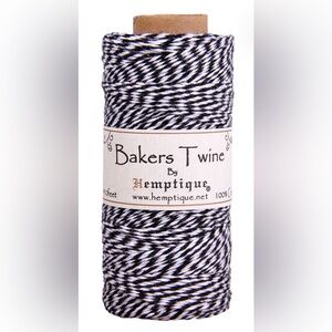 Hemptique Cotton Bakers Twine 2-Ply Black White Eco Crochet Knit Macrame Crafts